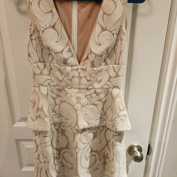 BCBG MAX Azaria Shimmery Cream Sequin Dress - Picture 3 of 7